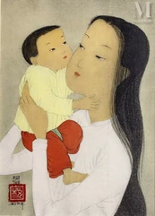 MAI TRUNG THU (1906-1980), d'après-"Mère et fils"-img1
