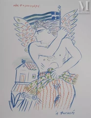 Alekos FASSIANOS  (1935-2022)
Lithographie-Jeux Olympiques, l'athlète Grec, 2004-img1