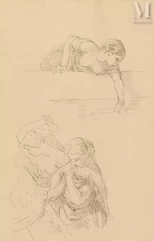 Ecole FRANCAISE du XIXe siècle-Femmes au lavoir-img1