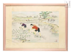 TRAN VAN THO (1917-2004)-"Femmes dans la rizière"-img1