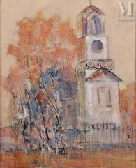 Vlad TIBERIU (né en 1958)-L'église au coeur du village-img1