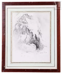 Xavier DE PORET (1894-1975)-Lièvre variable dans la neige-img1
